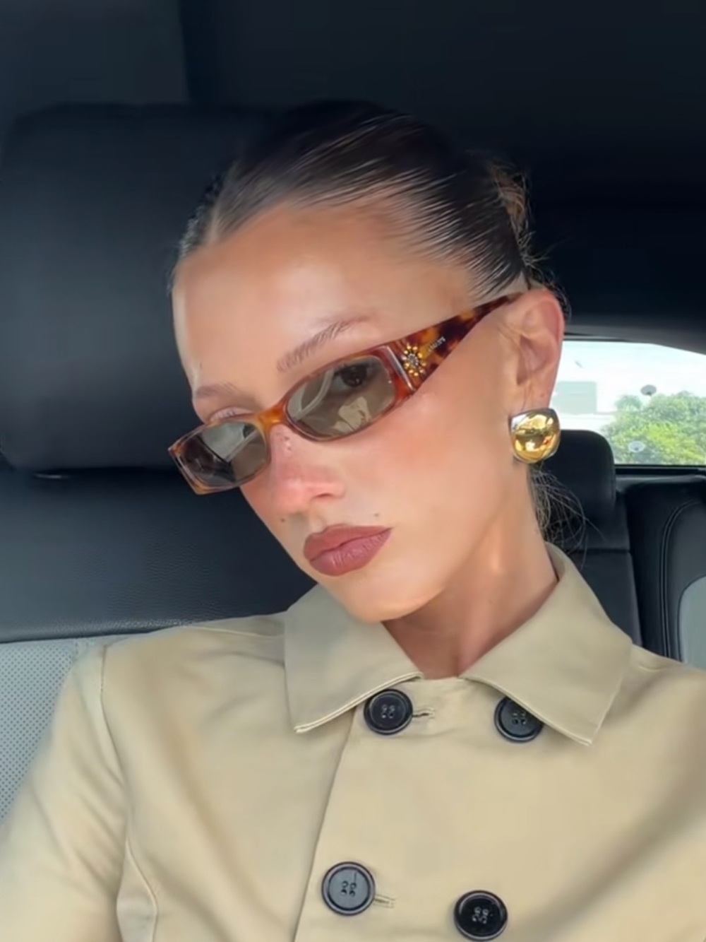Prada VPR18H Tortoiseshell Sunglasses with Crystal Flower
